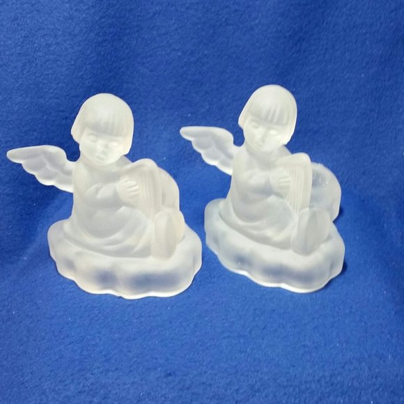 Goebel MI Hummel Angel Candlestick Holder Set Avon 1995 Set of 2 Pre-Owned - Picture 7 of 10